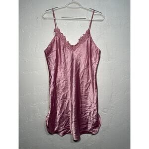 Intimate Affair vintage purple lace satin‎ slip dress womens medium romantic